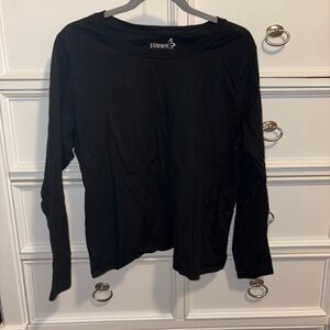 Hanes Women's Classic Black Long Sleeve Tee